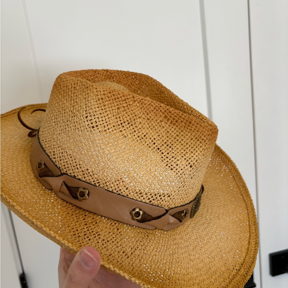 Outlaws‎ Cowboy Western Raffia Paper Straw Summer Festival Cowgirl Hat - Picture 6 of 15